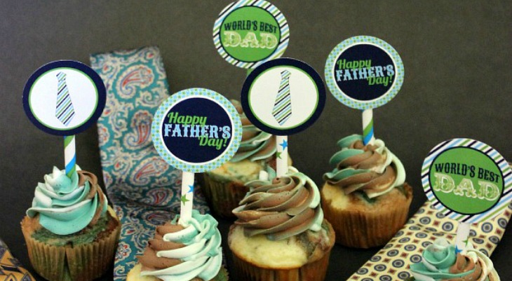 Father’s Day Cupcakes and Printable Toppers