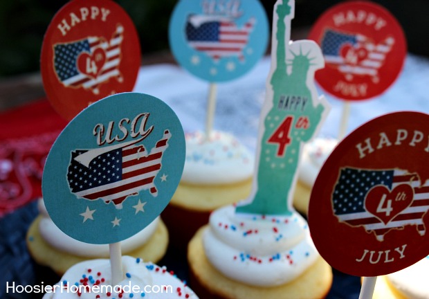 Fourth of July Cupcake Toppers: Free Printables