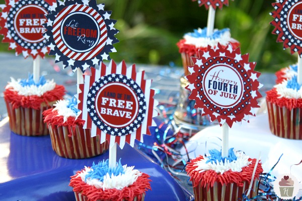 Fourth of July Printable Cupcake Toppers