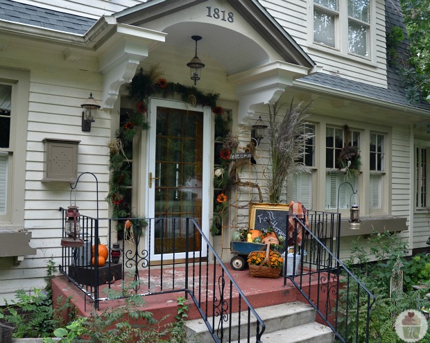 Fall Front Porch Decorating - Hoosier Homemade