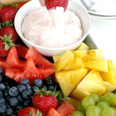 Strawberry dipped in Fruit Dip