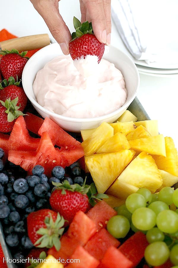 Strawberry dipped in Fruit Dip