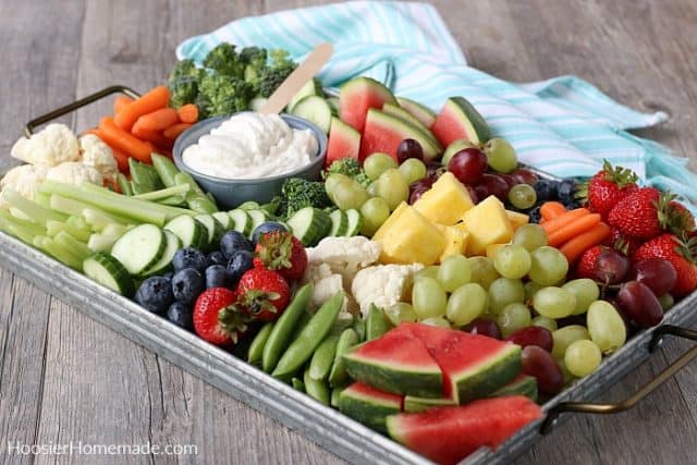 Charcuterie Board with Fruit and Vegetables - Hoosier Homemade