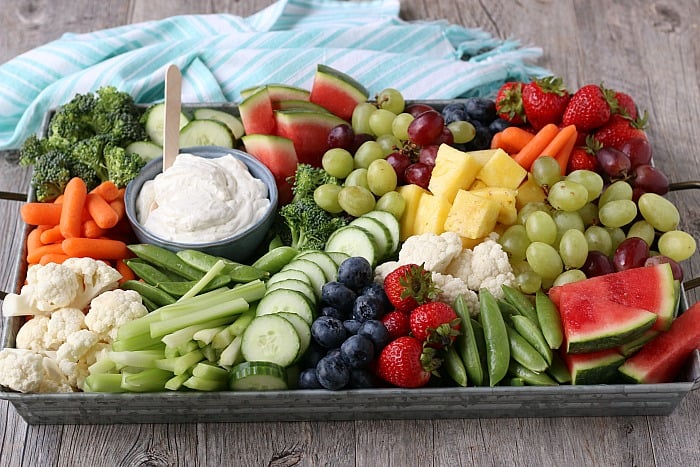 Charcuterie Board with Fruit and Vegetables