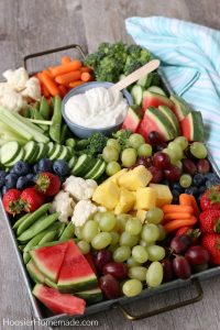 Charcuterie Board with Fruit and Vegetables - Hoosier Homemade