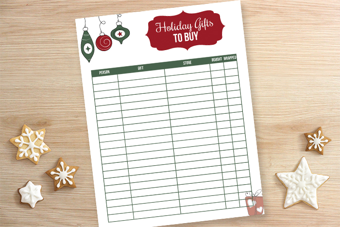 Printable Christmas Gift List