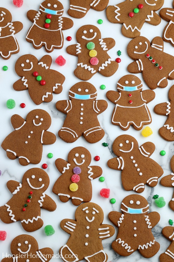 Gingerbread Cookies decorated with frosting and gumdrops