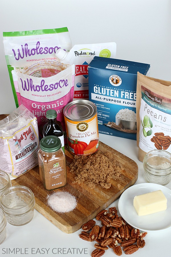 Ingredients for Pumpkin Pecan Cobbler