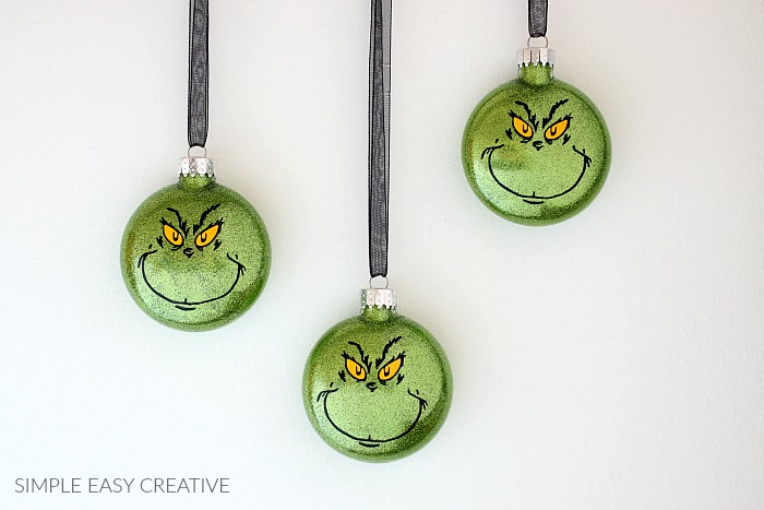 Easy DIY Glitter Ornaments Including A Grinch Ornament! - Leap of Faith  Crafting