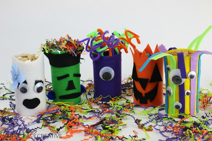 Halloween Crafts Monster Treat Cans