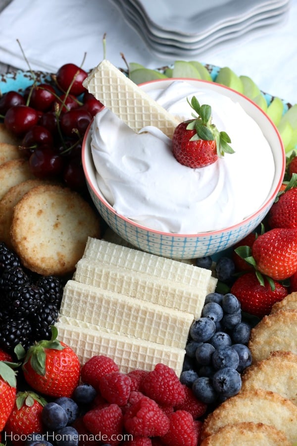 Sugar Free Cookie and Strawberry in Healthy Fruit Dip