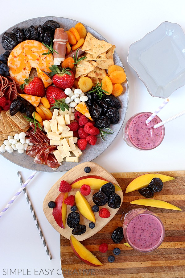 Charcuterie Board with Healthy Smoothies