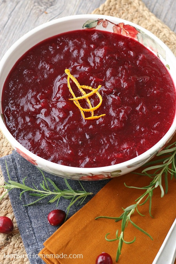 Homemade Cranberry Sauce served in a bowl