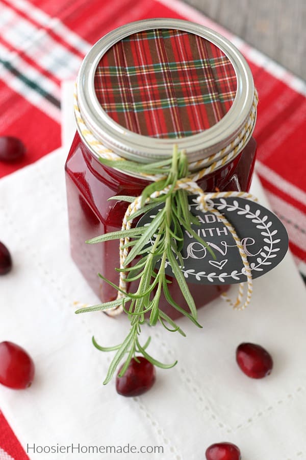 Homemade Cranberry Sauce in Jar for gift