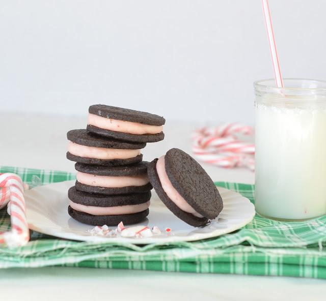 Homemade Oreos with Candy Cane Cream Filling: 100 Days of Homemade Holiday Inspiration