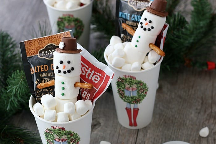 Marshmallow Snowmen and Hot Cocoa Gift Idea