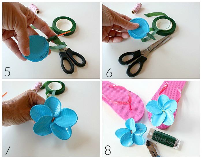 Instructions to make Duck Tape Flowers