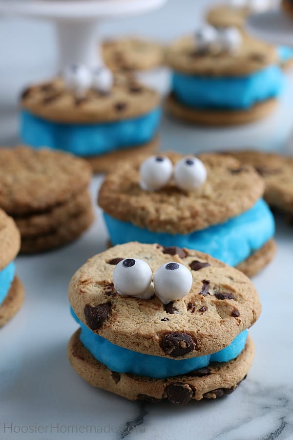 Cookie Monster Ice Cream Cookie Sandwich