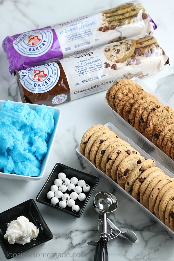 Ingredients to make Ice Cream Cookie Sandwich