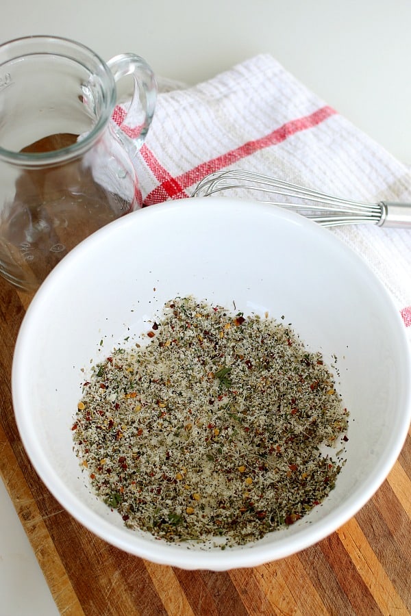 Spices in bowl for Italian Dressing