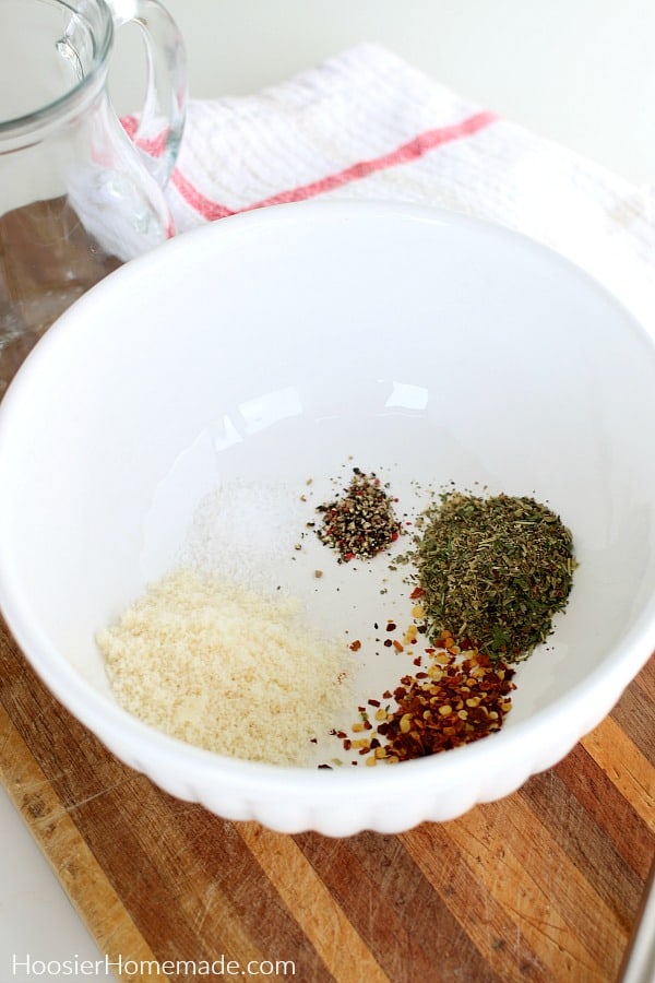 Spices in bowl for Italian Dressing