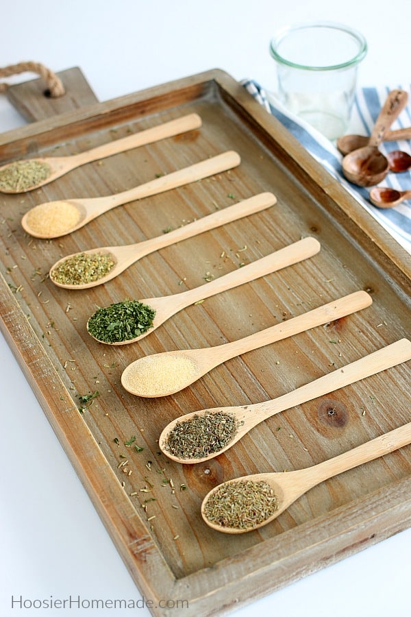 Italian Seasoning Spices in Spoons 
