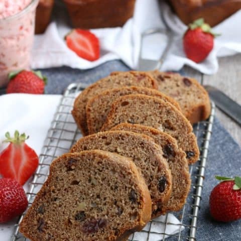 Jam Cake sliced on wire rack