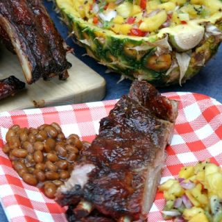 Jamaican Baby Back Ribs with Fruit Salsa