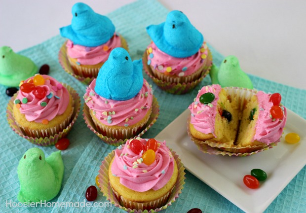 Easter Cupcakes: Jelly Bean Surprise - Hoosier Homemade