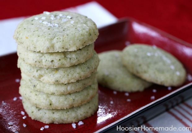 Lemon Basil Shortbread Cookies