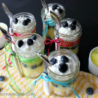 Lemon Blueberry Angel Food Cake in a Jar