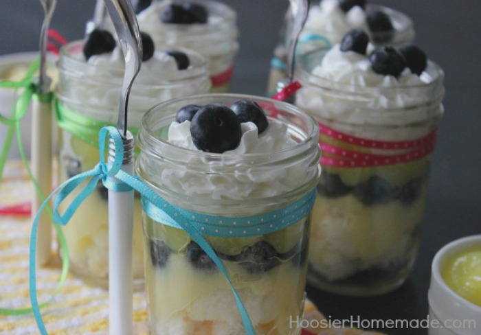 Lemon Blueberry Angel Food Cake in a Jar