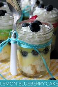 Lemon Blueberry Angel Food Cake in a Jar