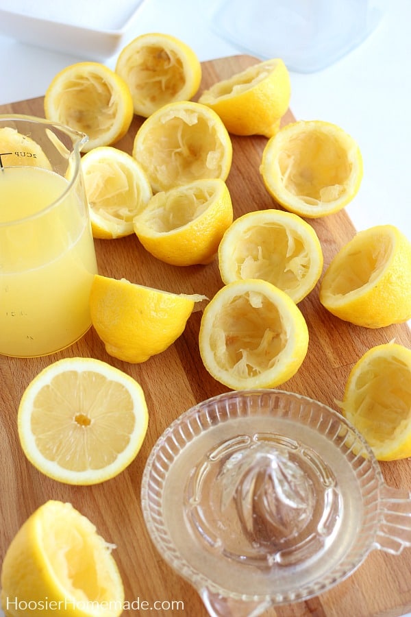 Lemons squeezed for Lemonade Recipe