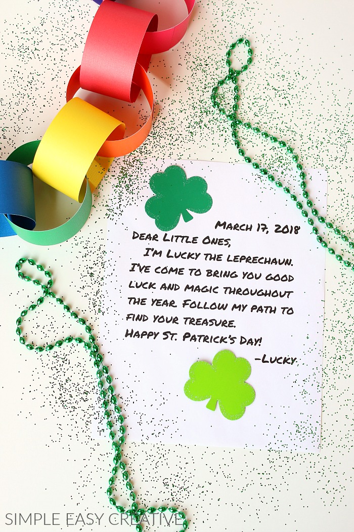 Note left by Lucky the Leprechaun