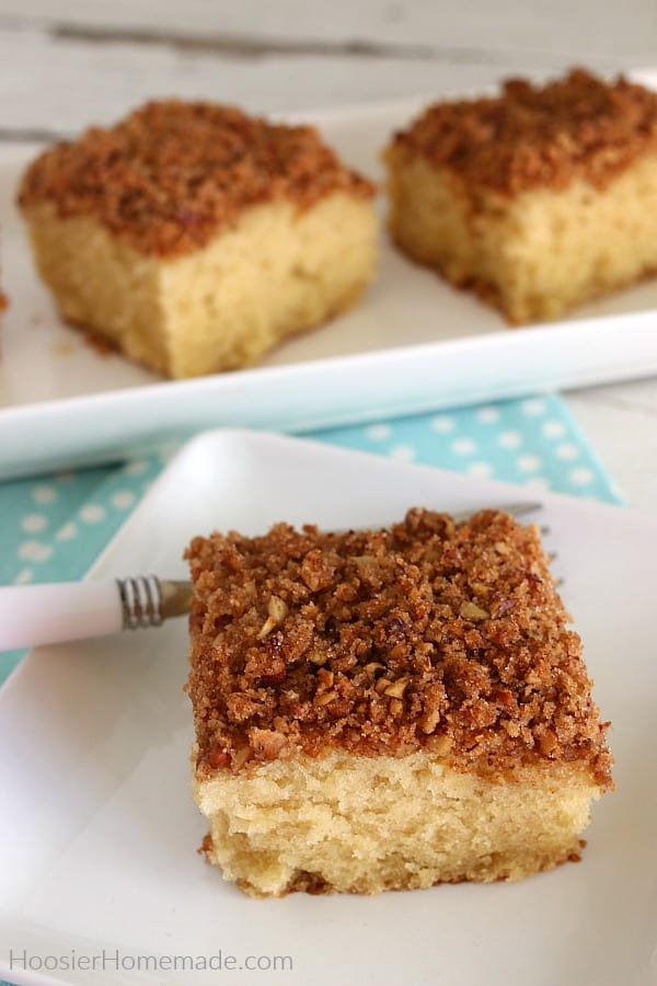 Coffee Cake on white plate