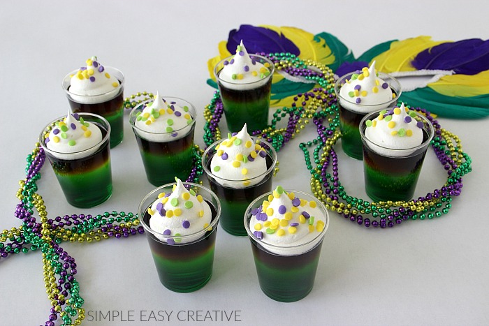 Mardi Gras Jello Shots