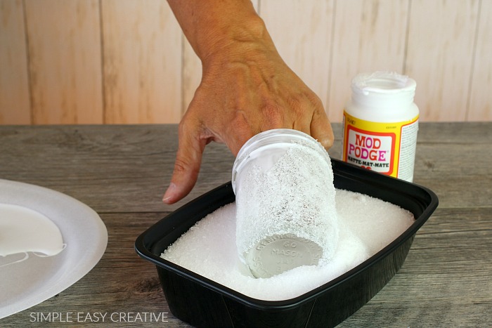 Epsom Salt applied to Mason Jar