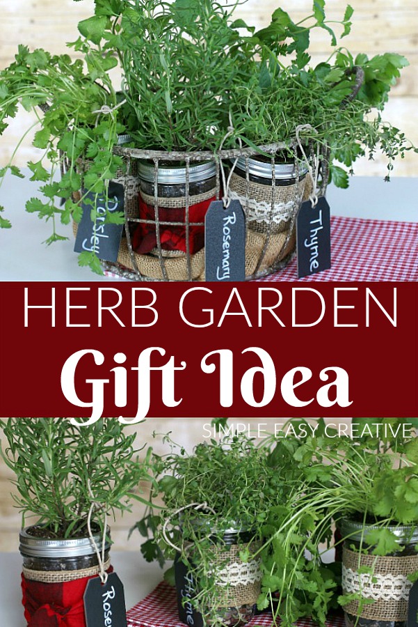 Mason Jar Herb Garden Gift Idea