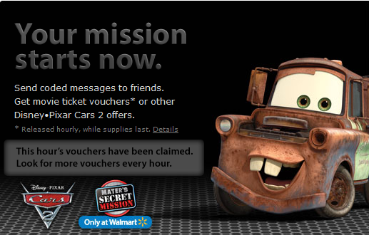 Cars 2 Movie: Play for a chance to win tickets