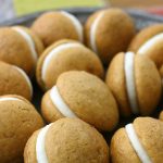 MINI PUMPKIN WHOOPIE PIES - Soft pumpkin cookies sandwiched with buttercream frosting