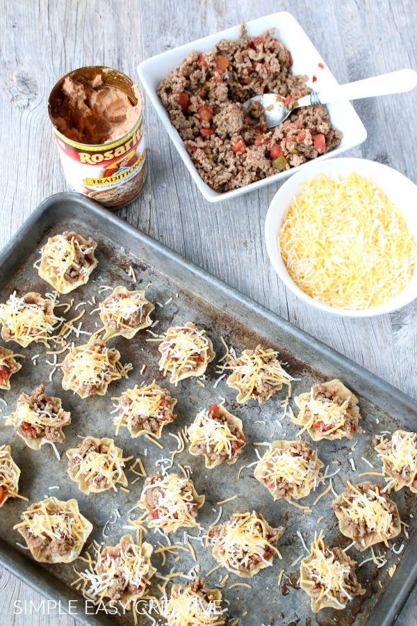 Taco Cups with meat and cheese