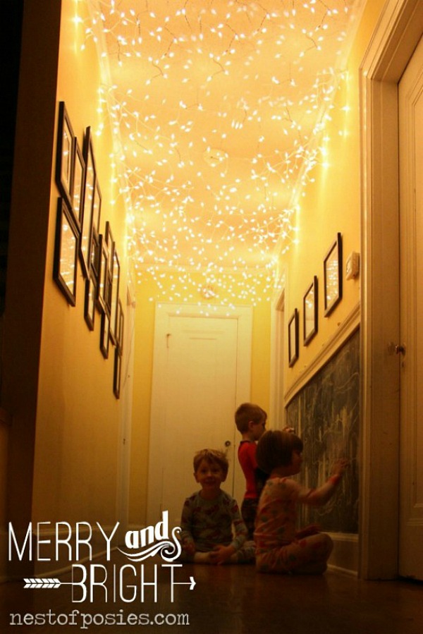 ceiling of fairy lights