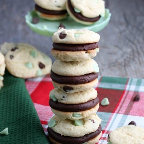 Cake Mix Cookies with frosting for whoopie pies