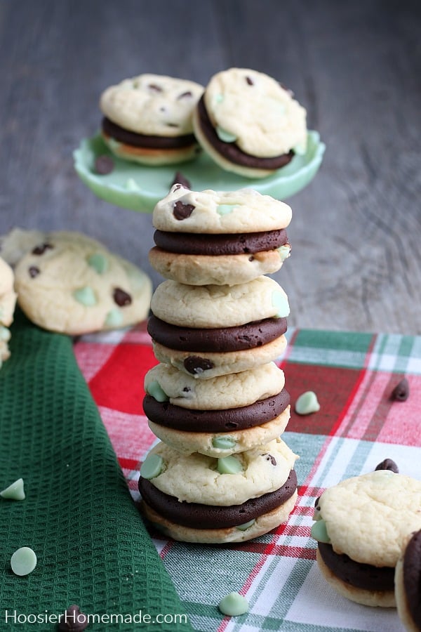 Cake Mix Cookies with frosting for whoopie pies