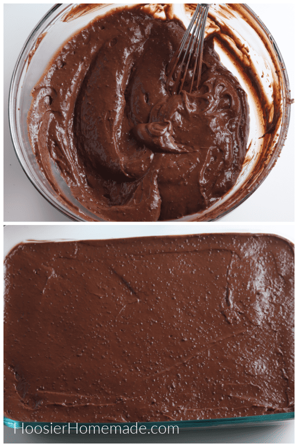 chocolate pudding layered in pan