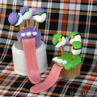Purple {& Green} People Eater Cupcakes