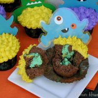 Slime Filled Monster Cupcakes