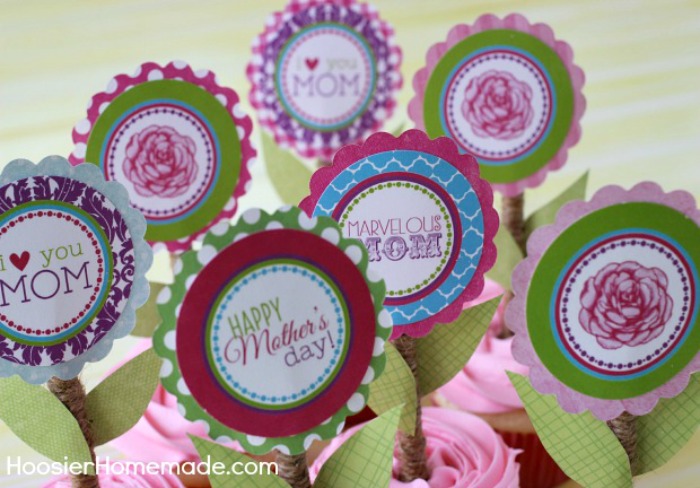 Printable Mother's Day Cupcake Toppers