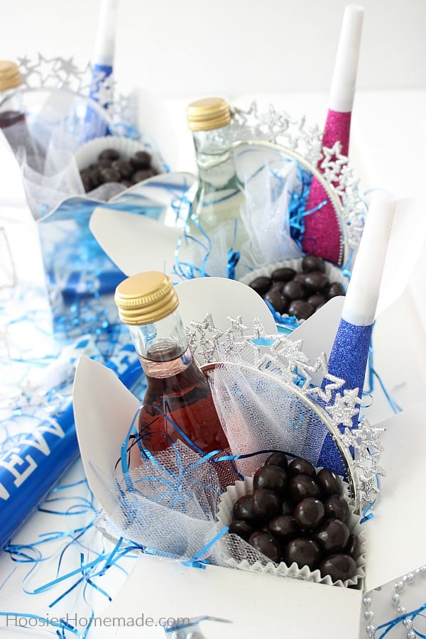 Party Favors with wine for New Year's Eve